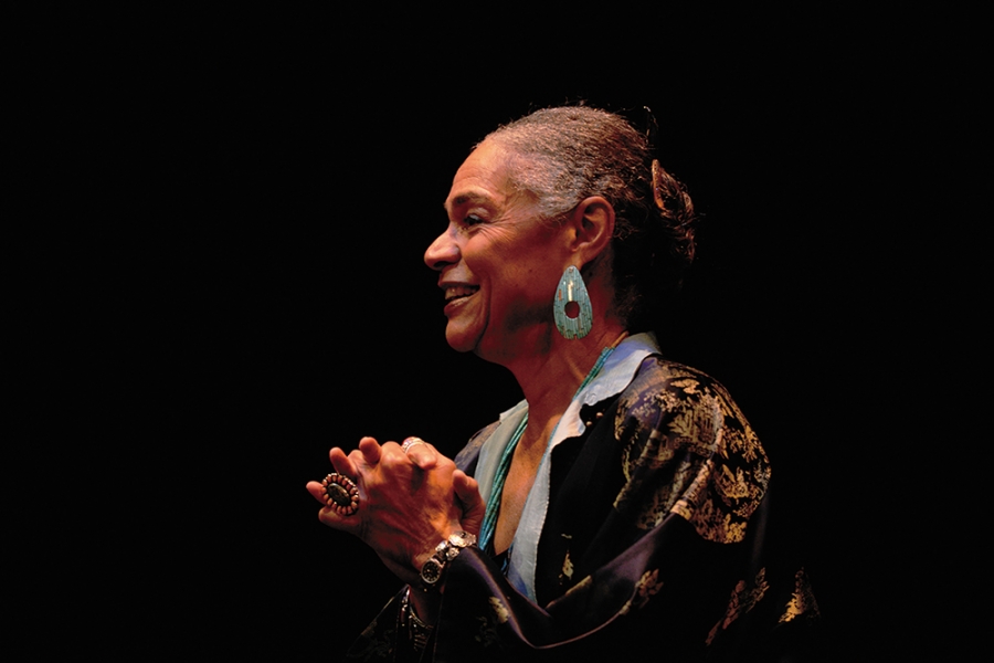 Sara Lawrence-Lightfoot ’66, Emily Hargroves Fisher Professor of Education at Harvard, stands and talks as she delivered the McCabe lecture. 